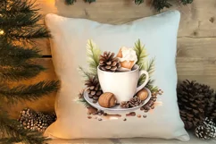 Hand Drawn Cozy Christmas Clipart, Christmas PNG Product Image 1
