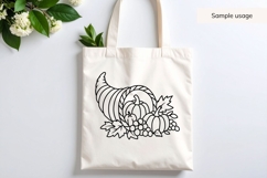 Hand Drawn Fall Cornucopia Harvest SVG Product Image 4