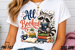 All Booked Raccoon Book Lover PNG Product Image 4