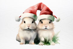 Chirstmas Bunnies Clipart PNG Product Image 4
