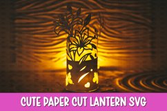 Lilly Flowers Lantern SVG I Floral paper cut SVG Product Image 1