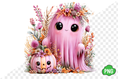 Whimsical Pink Cute Halloween Clipart Product Image 1