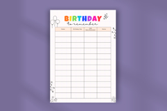 Birthday Tracker Planner Template | Editable Canva Design Product Image 4