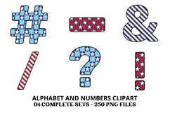 4th July Alphabet png clipart, independence letters doodle Product Image 4