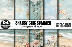 Shabby Chic Summer Junk Journal Paper PNG Product Image 1