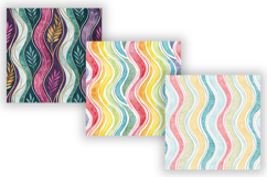 Wavy Hand Drawn Stripe Digital Paper, Seamless Bright Summer Product Image 4