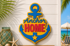 Summer Beach Wall Decor Laser Cut SVG Product Image 1