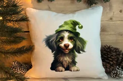 Green Christmas Dog Clipart Sublimation, Christmas Dog PNG Product Image 4