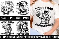 Funny Drinking St Patrick's Day SVG Design - Here for the Sh Product Image 1