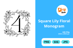 Square Lily Floral Monogram Product Image 1