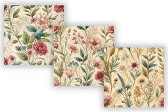 Vintage Wildflowers Seamless Pattern, Antique Botanical Product Image 3