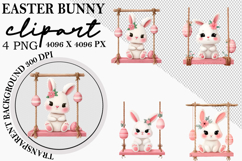 Watercolor Easter Bunny Clipart PNG Product Image 1