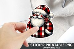 Christmas Santa Sticker| Christmas Sticker PNG Design Product Image 1