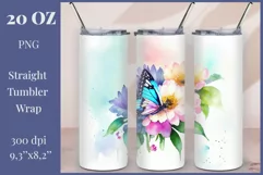 Tumbler Sublimation Design Watercolor Butterfly / PNG/ Wrap/ Product Image 1