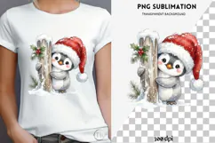 Christmas peeking character png design for T-shirts Product Image 4