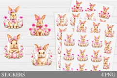 Easter Bunny Sticker Design. Easter Sticker Printable Product Image 1