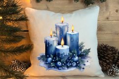 Blue Christmas Watercolor Clipart, Blue Christmas Sublimatio Product Image 4