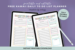 Free Kawaii Daily To Do List Planner Template | Cute Pastel Product Image 1