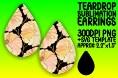 Whimsical Teardrop Earrings Design Art , Flower Pattern Product Image 1