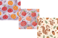 Pastel Autumn Cute Critters Digital Paper, Digital Paper Product Image 4