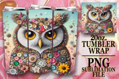 Bright Owl 3D Sub Design: Colorful Tumbler Wrap Product Image 1