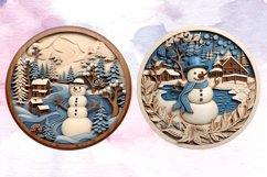 3D Christmas Ornaments Bundle, 3D Snowman Christmas Bundle Product Image 5