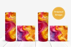 Art Paint Tumbler Sublimation Designs, Neon Pink Tumbler PNG Product Image 4