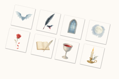 Dracula Gothic Watercolor Clipart Bundle Romantic Vampire Product Image 4