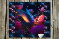 Hummingbird & flowers | Sublimation skinny tumbler designs Product Image 4