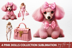 Pink Dolls Collection Sublimation Clipart Product Image 1