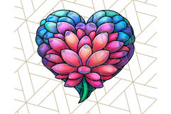 Stained Glass Hearts and Butterflies Clipart PNG Product Image 4