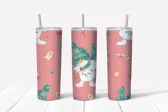 Christmas Cute Snowman Skinny tumbler wrap design Product Image 6
