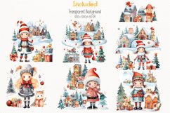 Santa Character Christmas Watercolor 30 Cliparts Collection Product Image 4