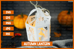 Autumn lantern SVG I Fall candle Paper cut SVG Product Image 3