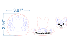 Husky Christmas Ornament SVG laser cut file for Glowforge Product Image 4