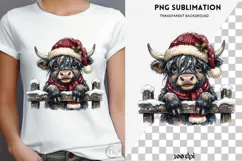 Christmas peeking character png design for T-shirts Product Image 4