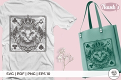 King Cat Playing Card - Regal Line Art Illustration Product Image 4