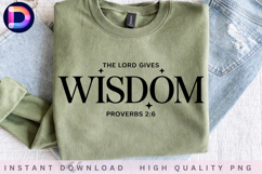 The Lord Gives Wisdom Proverbs 2:6 Christian Bible Verse PNG Product Image 4