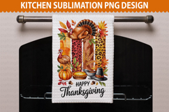 Happy Thanksgiving Kitchen Towel - Thanksgiving Sublimation Product Image 5