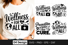 Wellness For All Quote SVG PNG Product Image 1