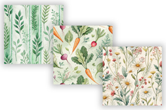 Watercolor Garden Seamless Pattern Bundle, Cottagecore Product Image 4