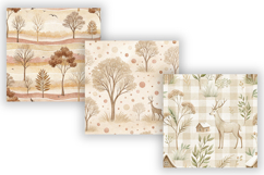 Neutral Boho Seamless Pattern Bundle, Beige Minimalist Product Image 4