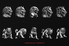 10 Bundle Dark Art Komainu Statue Japanese Lion Dog Gurdian Product Image 6