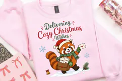 Delivering Cozy Christmas Wishes PNG, Christmas Red Panda Product Image 5