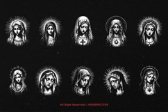 10 Bundle Dark Art Mother Mary Praying Girl God Skull Tattoo Product Image 6