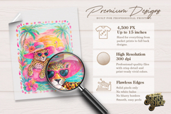 Tropical Leopard png, Pink Pool Float Summer Design DTF Product Image 4