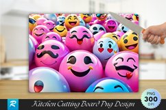 Funny Emojis Cutting Board Sublimation Design Product Image 1