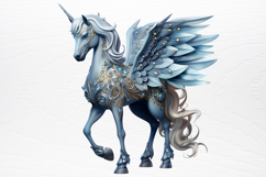 Blue Christmas Watercolor clipart PNG Product Image 4