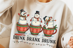 Drink Drank Drunk Christmas Wine PNG, Merry Christmas PNG Product Image 4