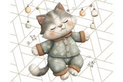 Christmas Pets in Pajamas Clipart PNG, Christmas Png Clipart Product Image 4